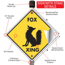 Fox Xing (Crossing) Animal Signs or Sticker-4