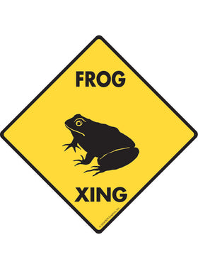 Frog Xing Sign or Sticker