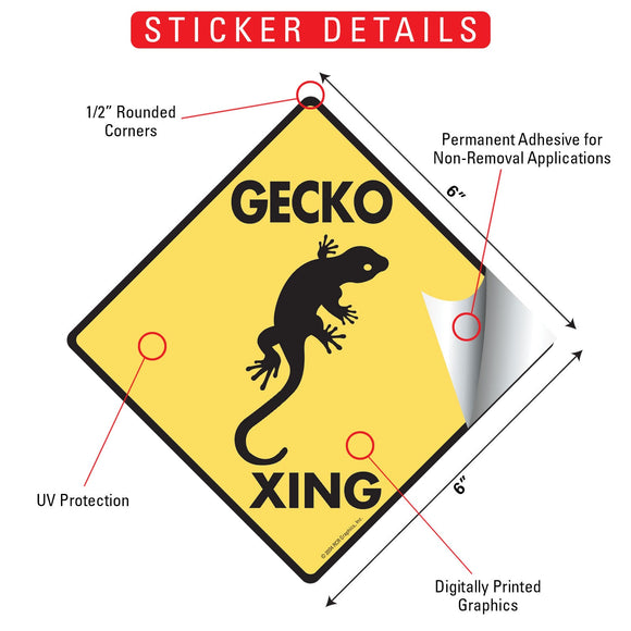 Gecko Xing (Crossing) Reptile Signs or Sticker