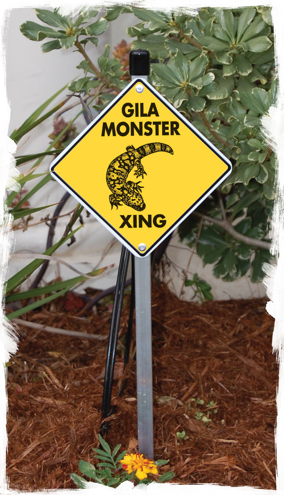 Gila Monster Crossing Aluminum Sign or Vinyl Sticker - Weatherproof Novelty