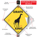 Giraffe Xing (Crossing) Animal Signs or Sticker-4