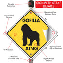 Gorilla Xing (Crossing) Animal Signs or Sticker-4