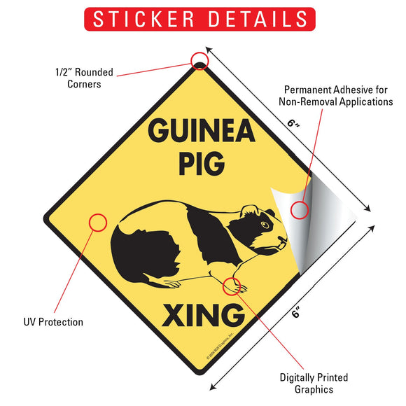 Guinea Pig Xing (Crossing) Animal Signs or Sticker