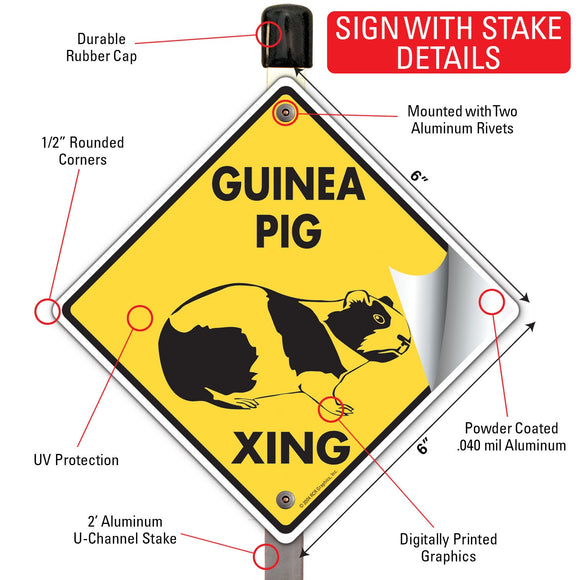 Guinea Pig Xing (Crossing) Animal Signs or Sticker