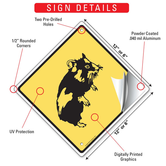 Warning! Hamster Animal Signs or Sticker