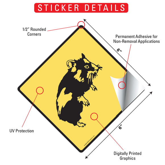 Warning! Hamster Animal Signs or Sticker