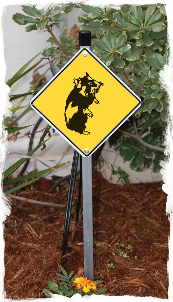 Warning Hamster Animal Aluminum Sign or Vinyl Sticker - Weatherproof Novelty