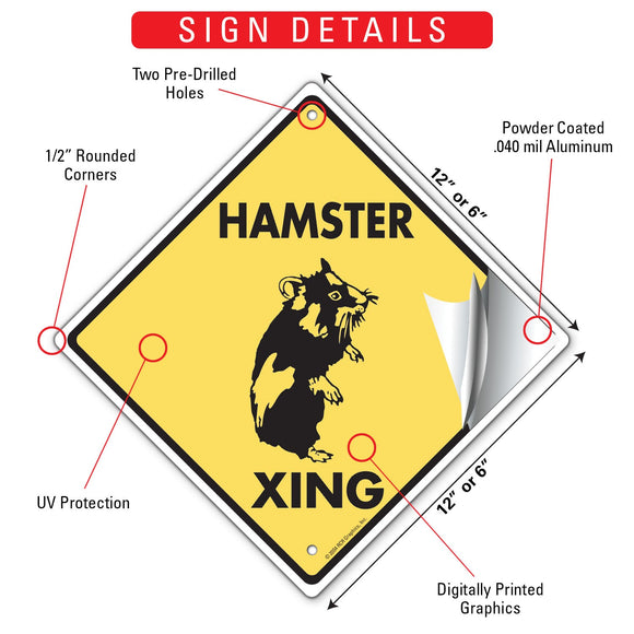 Hamster Xing (Crossing) Animal Signs or Sticker