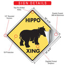 Hippo Xing (Crossing) Animal Signs or Sticker-3