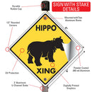 Hippo Xing (Crossing) Animal Signs or Sticker-4