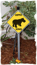Hippo Crossing Animal Aluminum Sign or Vinyl Sticker - Weatherproof Novelty-5