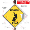 Jackalope Xing (Crossing) Animal Signs or Sticker-4