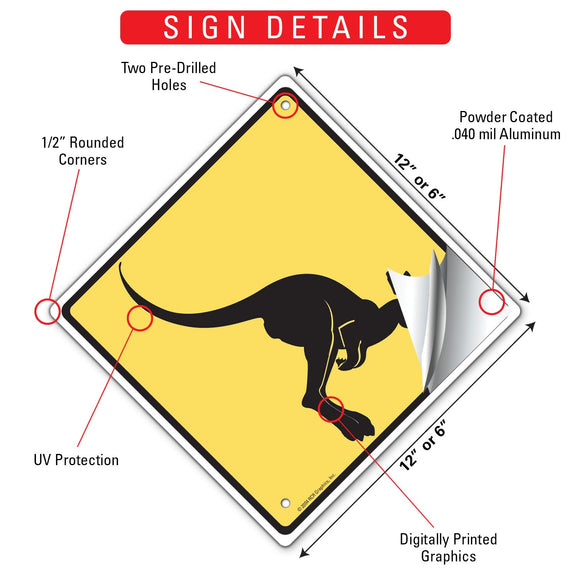 Warning! Kangaroo Animal Signs or Sticker