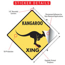 Kangaroo Xing (Crossing) Animal Signs or Sticker-2