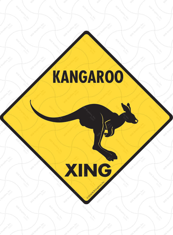 Kangaroo Xing Sign or Sticker