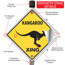 Kangaroo Xing (Crossing) Animal Signs or Sticker-4