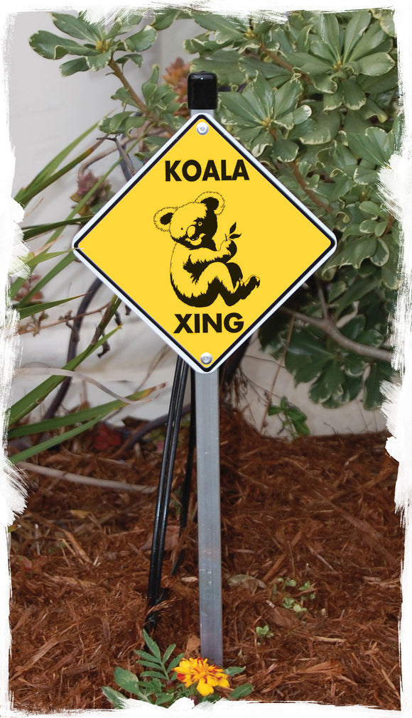 Koala Crossing Animal Aluminum Sign or Vinyl Sticker - Weatherproof Novelty