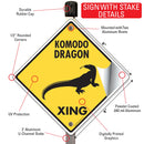 Komodo Dragon Xing (Crossing) Reptile Signs or Sticker-4