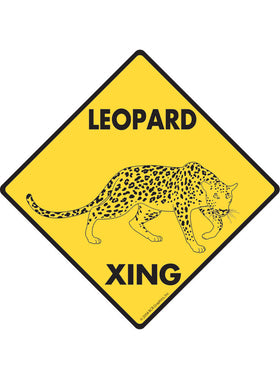 Leopard Xing Sign or Sticker