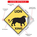 Lion Xing (Crossing) Animal Signs or Sticker-3