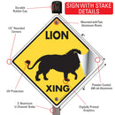 Lion Xing (Crossing) Animal Signs or Sticker-4