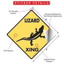 Lizard Xing (Crossing) Reptile Signs or Sticker-2