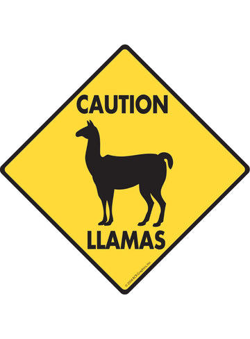 Caution! Llamas Signs or Sticker