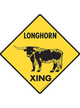 Longhorn Xing Sign or Sticker