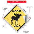 Moose Xing (Crossing) Animal Signs or Sticker-3