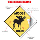 Moose Xing (Crossing) Animal Signs or Sticker-2