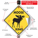 Moose Xing (Crossing) Animal Signs or Sticker-4