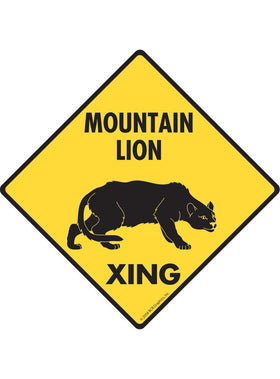 Mountain Lion Xing Sign or Sticker