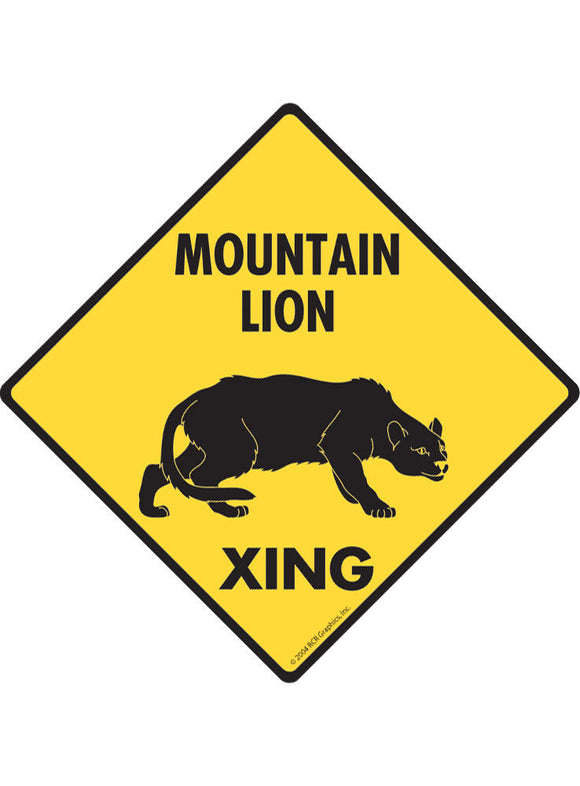 Mountain Lion Xing Sign or Sticker