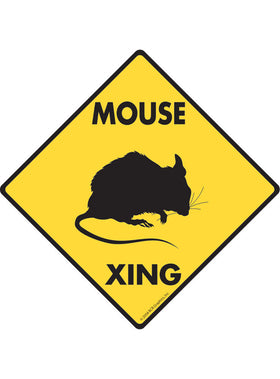 Mouse Xing Sign or Sticker