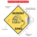 Muskrat Xing (Crossing) Animal Signs or Sticker-2