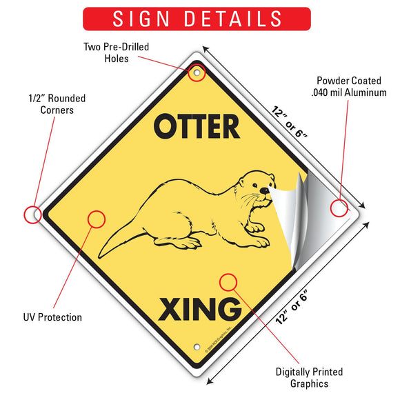 Otter Xing (Crossing) Animal Signs or Sticker