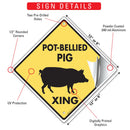 Pot-Bellied Pig Xing (Crossing) Animal Signs or Sticker-3