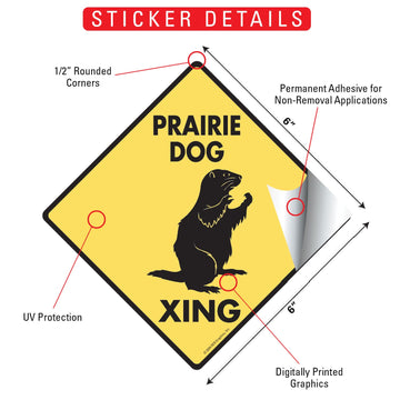 Prairie Dog Crossing Animal Aluminum Sign or Vinyl Sticker - Weatherproof Novelty - 0