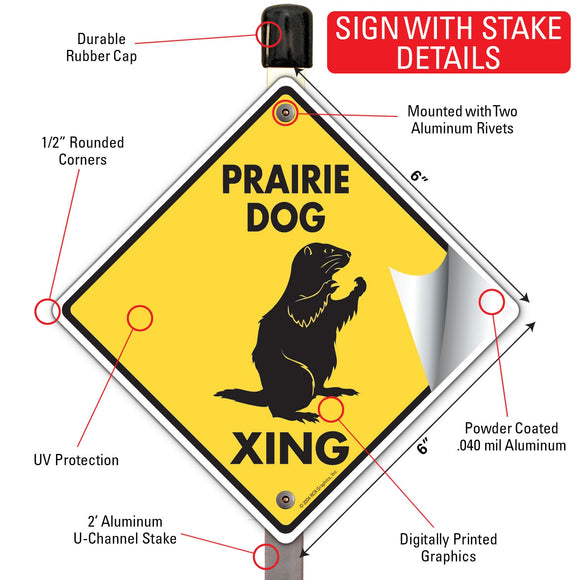 Prairie Dog Xing (Crossing) Animal Signs or Sticker