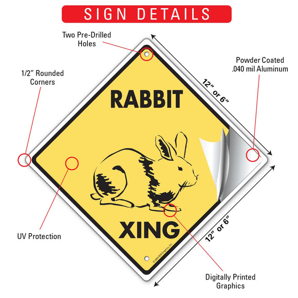 Rabbit Xing (Crossing) Animal Signs or Sticker