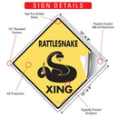 Rattlesnake Xing (Crossing) Reptile Signs or Sticker-3
