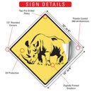 Warning! Rhino Animal Signs or Sticker-3