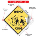 Rhino Xing (Crossing) Animal Signs or Sticker-3