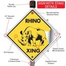 Rhino Xing (Crossing) Animal Signs or Sticker-4