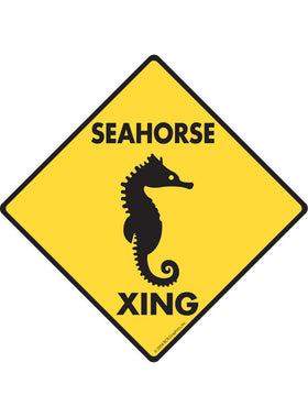 Seahorse Xing Sign or Sticker