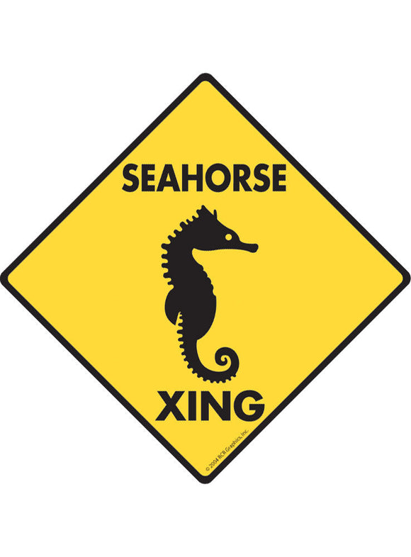 Seahorse Xing Sign or Sticker