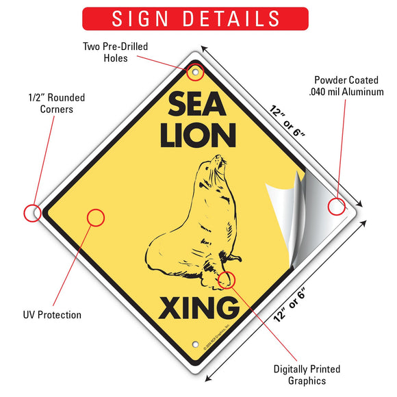 Sea Lion Xing (Crossing) Animal Signs or Sticker