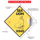 Sea Lion Xing (Crossing) Animal Signs or Sticker-2
