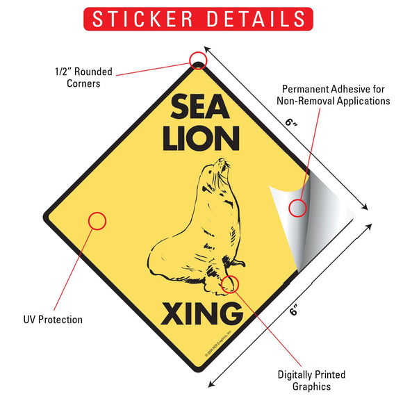 Sea Lion Xing (Crossing) Animal Signs or Sticker