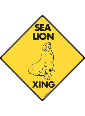 Sea Lion Xing Sign or Sticker